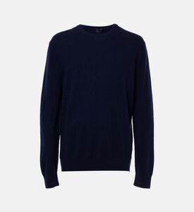 سترة كاشمير محبوكة بياقة دائرية