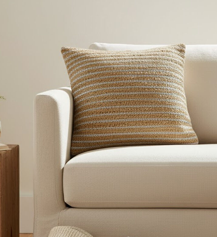Deko and Co Lurex Square Jute Cushion, Packshot View