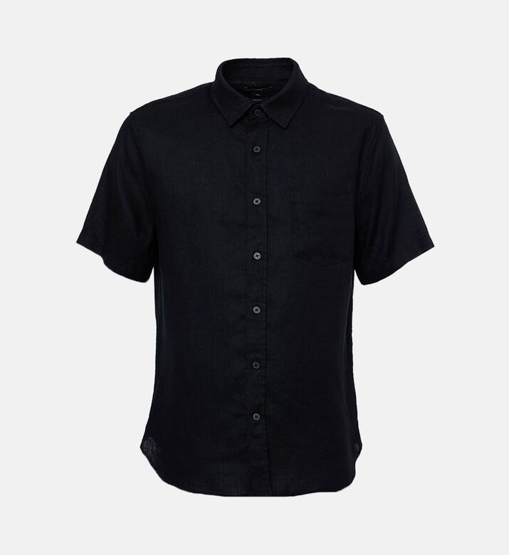 Vince Button Down Short-sleeve Shirt, Black, Xl, Packshot View