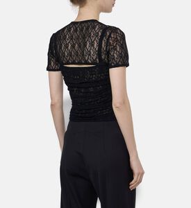 Patou Lace See-through Cut-out Top, Model View