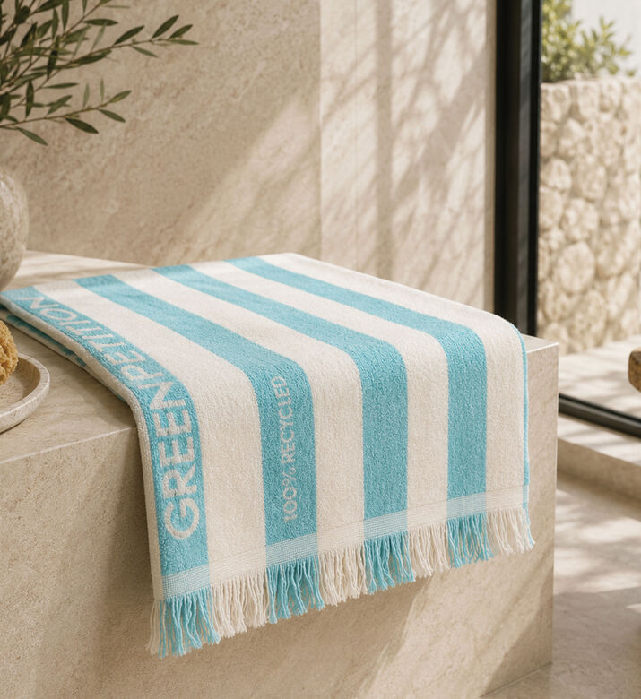 Green Petition Delmor Stripped Beach Towel, Blue, 100x180-cm, Packshot View