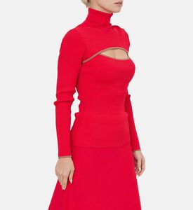 Chest Cut-out Detail Ribbed Top