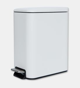 Home Deco and More Soft Close Rectangle Pedal Bin, White, Packshot View