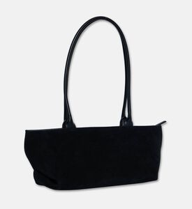 Demellier The New York Elongated Suede Shoulder Bag, Black, Packshot View