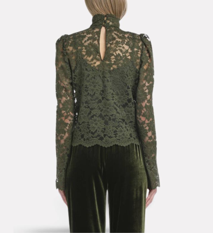 Luisa Spagnoli Luchetto Floral-lace Gathered Shoulders Blouse, Model View