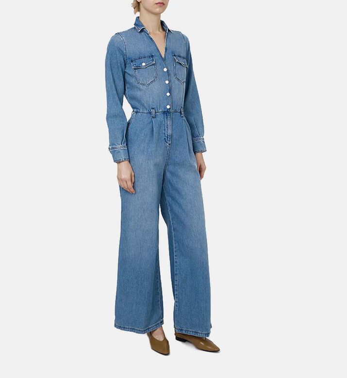Fannie Wide-leg Denim Jumpsuit