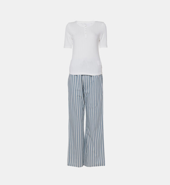 Stripe-print Short-sleeve Pajama