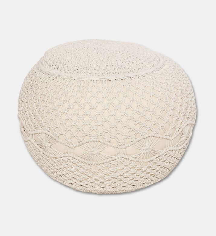 Home Deco and More Flufa Natural Cotton Pouf, Packshot View