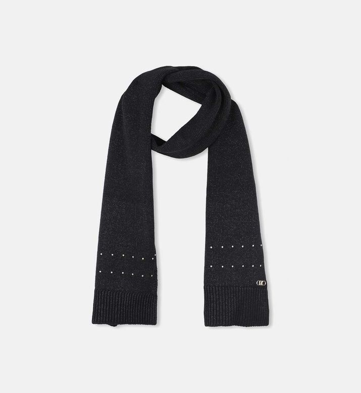 Gold Studs Embellished Knit Scarf
