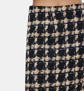 Tweed Checkered Short Skirt