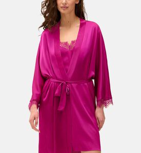 Satin Lace Cuffs Kimono Robe Satin Lace Cuffs Kimono Robe