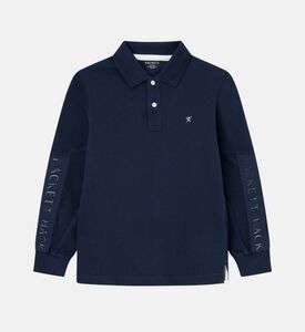 قميص بولو قطني بشريط الشعار