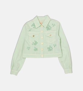 La Mia Bambina Floral Embroidered Long-sleeve Jacket, Packshot View