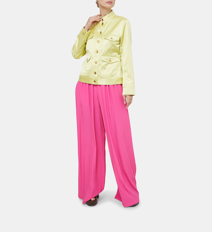 Prune Goldschmidt Aronia Silk Acetate Pants, Model View