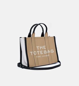 حقيبة يد متوسطة الحجم مقسمة للونين