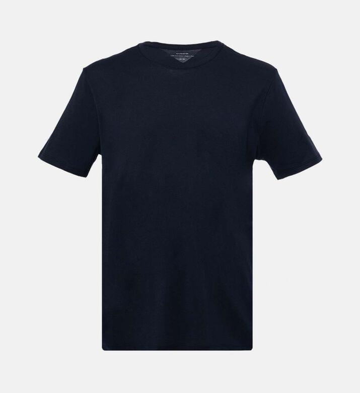 Vince Cotton Crewneck T-shirt, Blue, M, Packshot View