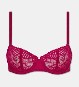 Chantelle Lace Half-cup Underwire Bra, Dark-pink, 90, B, Packshot View