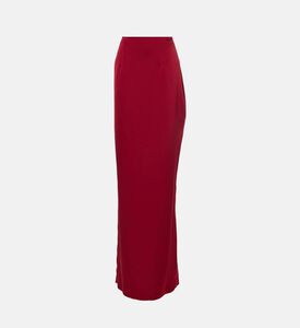 Savanna Satin High Leg Maxi Skirt, Red, L, Packshot View