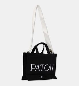Patou Logo-print Rectangular Tote Bag, Black, Packshot View