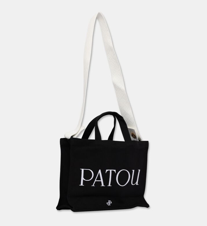 Patou Logo-print Rectangular Tote Bag, Black, Packshot View