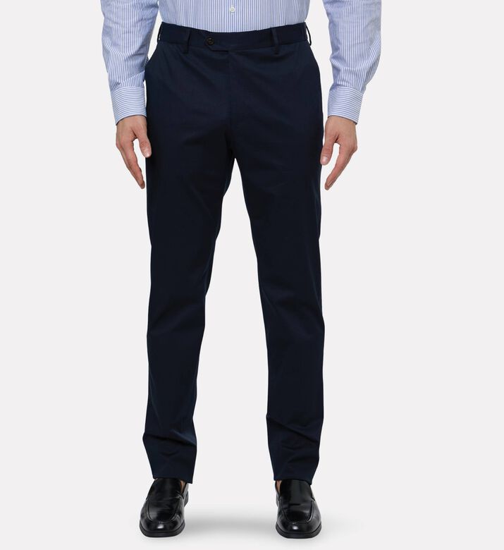 Corneliani Tailored Stretch Trousers, Dark-blue, 54, Model View