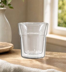 Salt and Pepper Brew Latte Glass Double Wall Set Of 8 Pieces, Clear, 240-ml, Model View