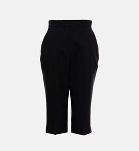 Cigarette Wool Capri Trousers