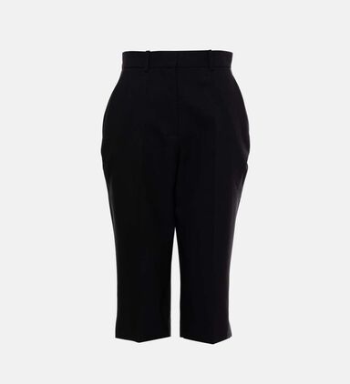 Cigarette Wool Capri Trousers