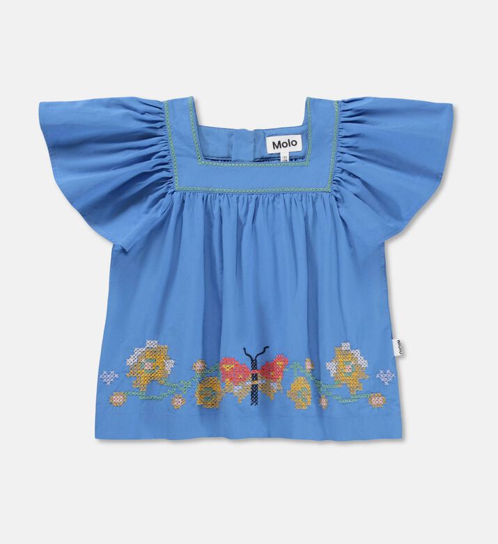 Molo Rosalyn Flutter-sleeve Blouse, Packshot View