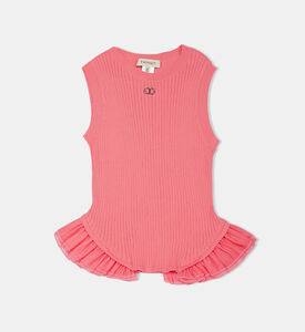 بلوزة بدون أكمام بنقشة أورجانزا