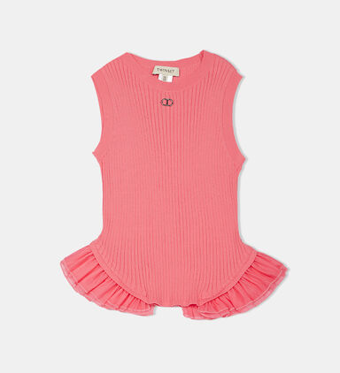 Organza Flounce Sleeveless Top
