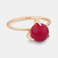 Maria Single Coral Gold Ring 18k