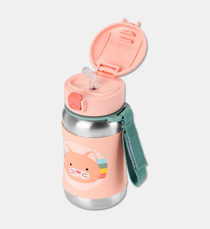 Skiphop Cat Zoo Stainless Steel Straw Bottle, Packshot View
