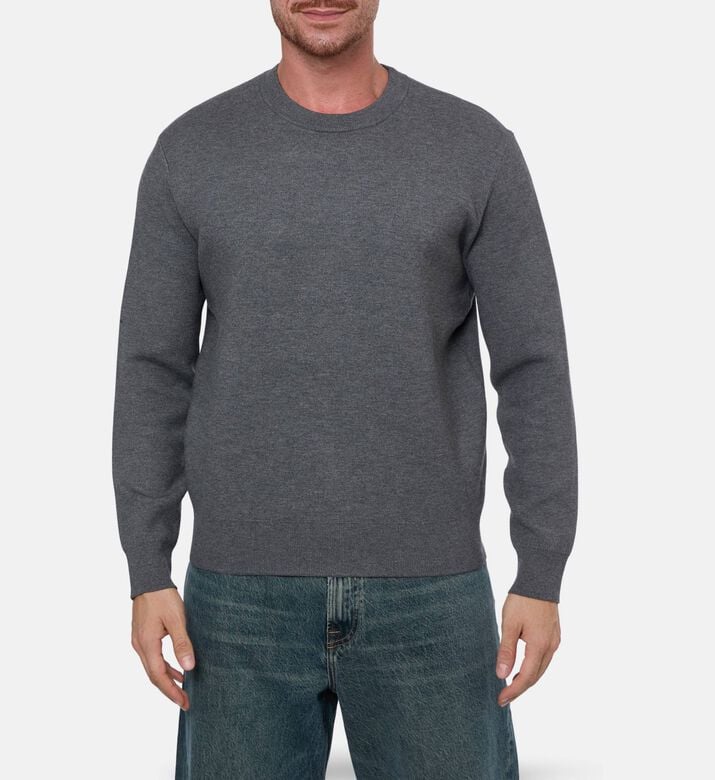 Samsoe Sarico Logo-print Crewneck Long-sleeve Sweater, Model View