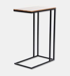 Home Deco and More Aston Wood Top Sofa Side Table, Black, 40x25-cm, Packshot View
