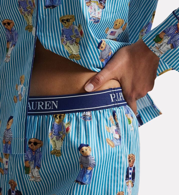 Polo by Ralph Lauren Bear-print Long-sleeve Pajama Set, Model View