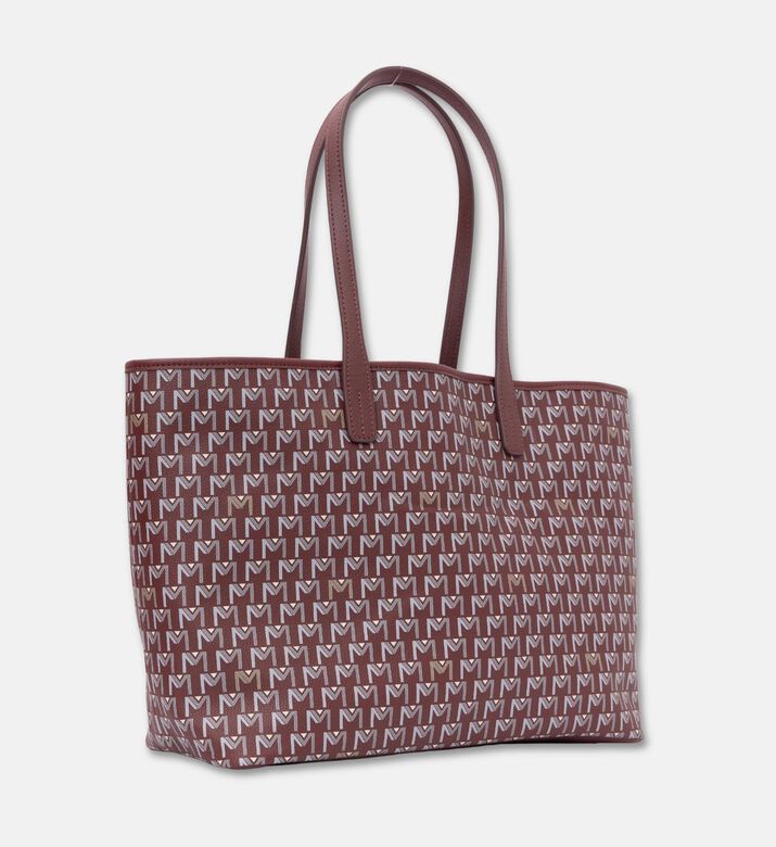 Maya.M Vegan Leather Medium Tote Bag, Burgundy, Packshot View