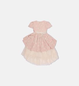 فستان واسع مزين بأزهار بياقة مربعة