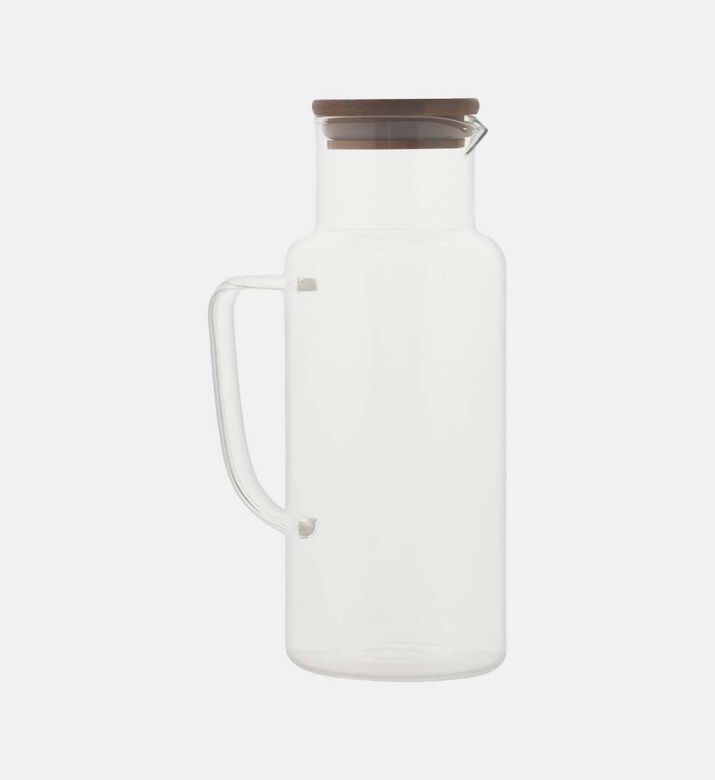 Glass Bamboo Lid Water Jar