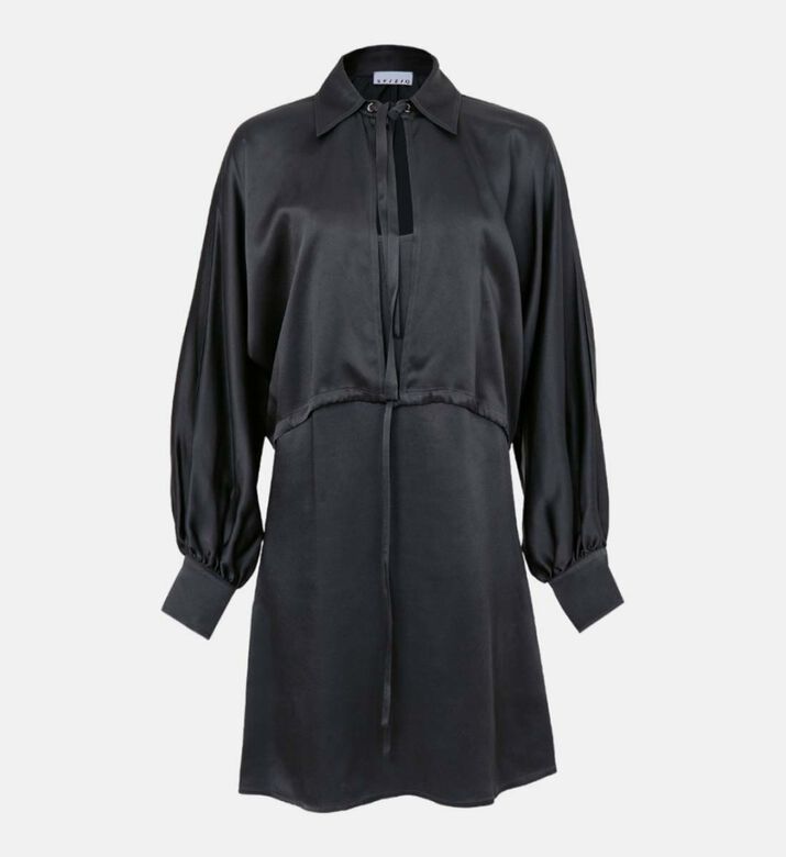 Satin Robe Dress 2-piece Set