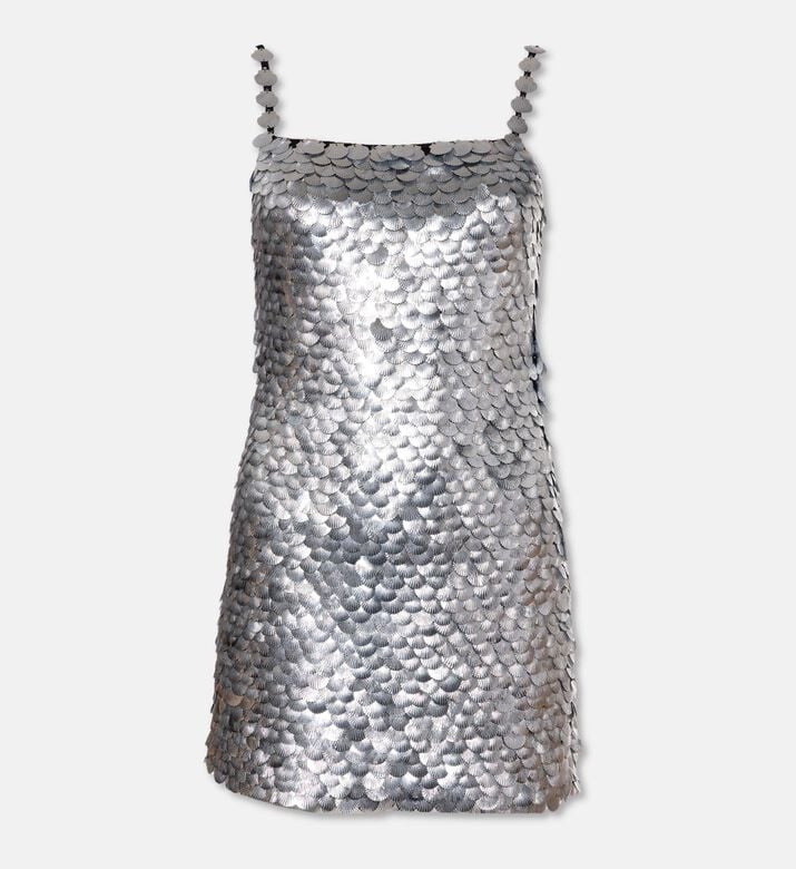 Leslie Amon All-over Silver Sequins Fitted Dress, Packshot View