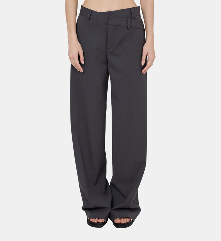 Wool Double Belt Trousers