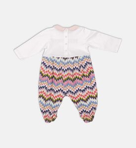 Logo-print Zigzag Bottoms Long-sleeve Romper