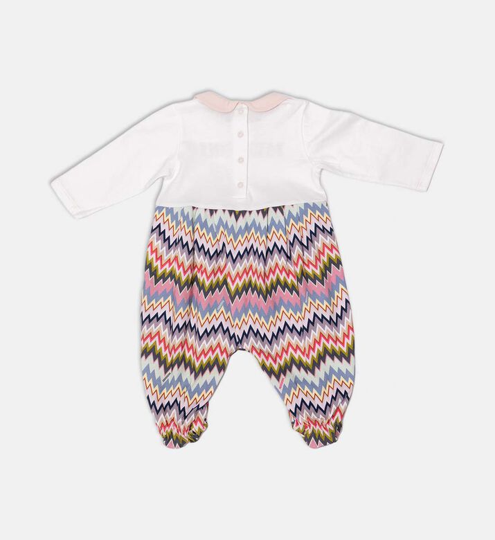 Logo-print Zigzag Bottoms Long-sleeve Romper