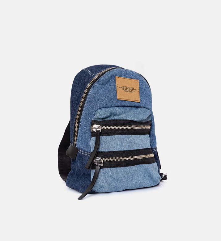 The Biker Colorblock Denim Medium Backpack