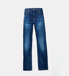 بنطال جينز قطن متوسط الارتفاع بخمسة جيوب