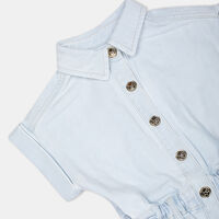 Girl Light-washed Cotton Denim Jumpsuit