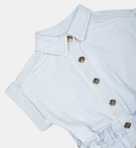 جمبسوت دنيم قطن بلون باهت للبنات