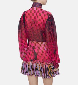 Balloon Sleeve Pleated Collar Dress