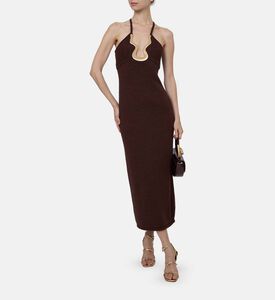 Knit Cut-out Halter Neck Midi Dress